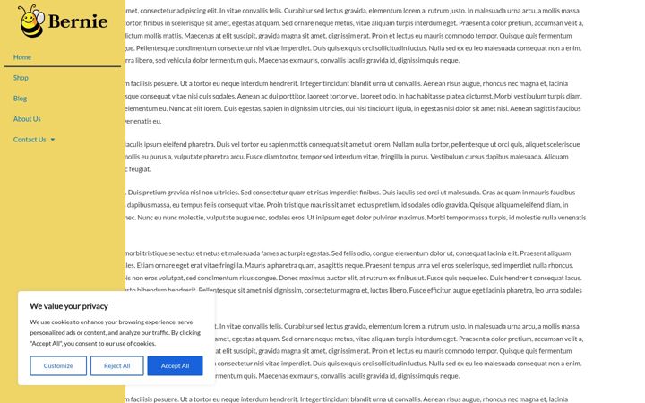 Screenshot ta' bernies.com.au