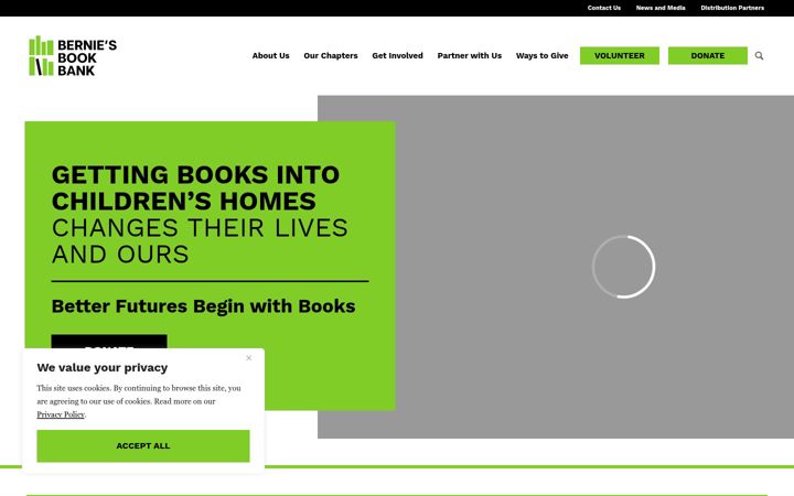 Kuvakaappaus sivustosta berniesbookbank.org