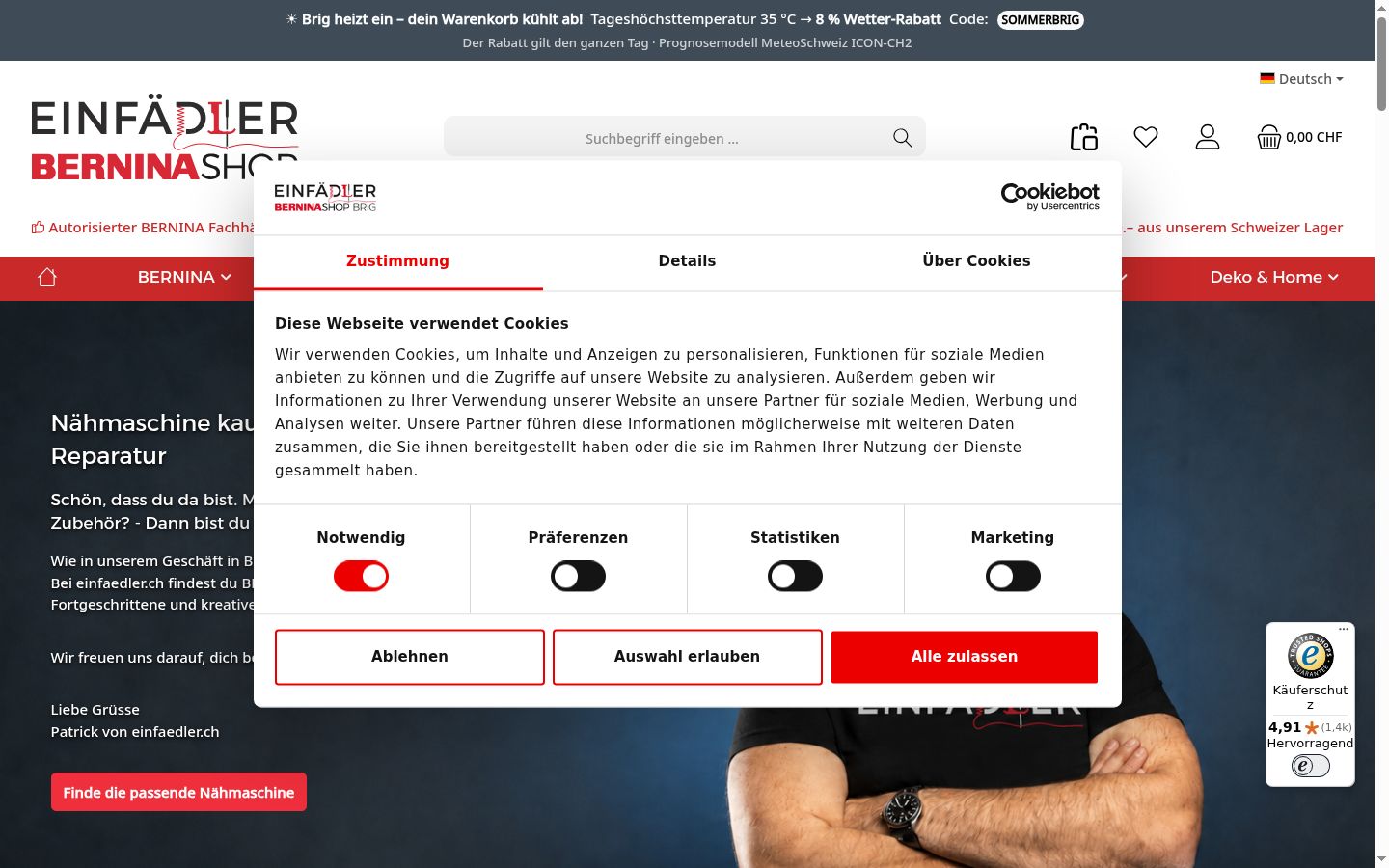 Snímek obrazovky baneru souhlasu zobrazeného před jakoukoli interakcí