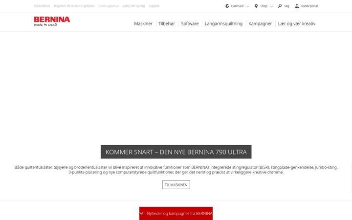 Screenshot of bernina.dk