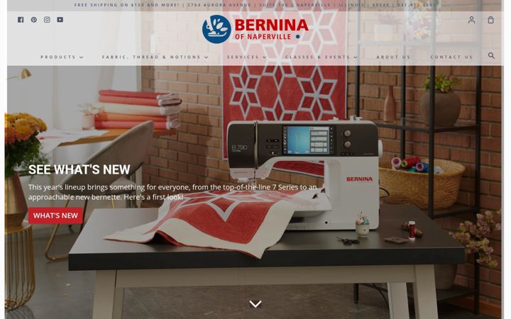 Screenshot of berninaofnaperville.com