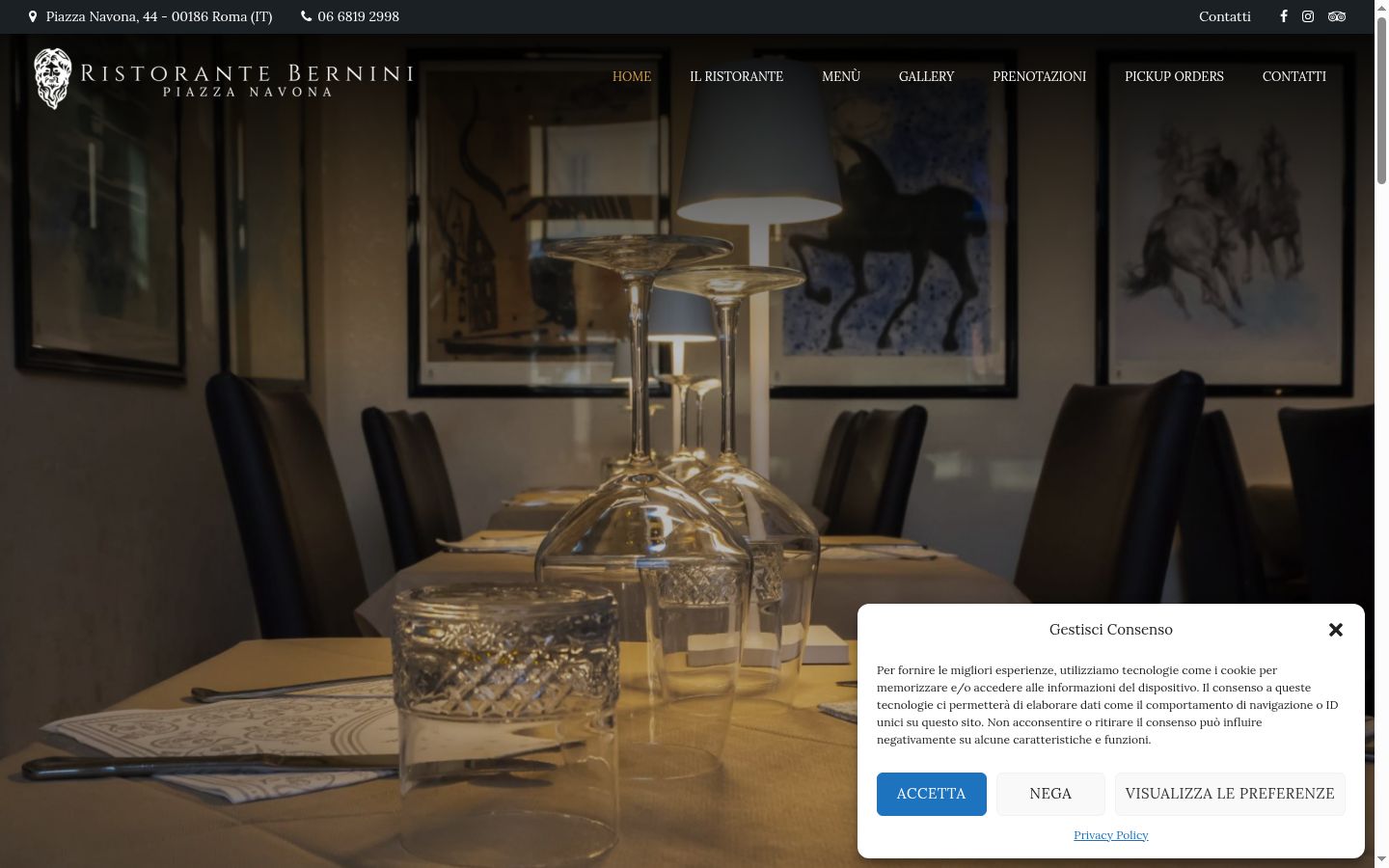 Screenshot of the consent banner shown before any interaction