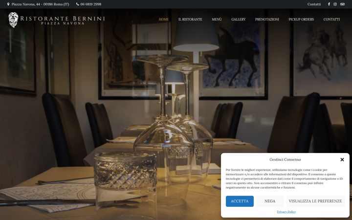 Screenshot of berniniristorante.com