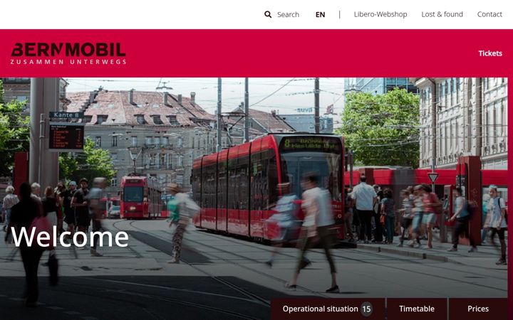 Screenshot of bernmobil.ch