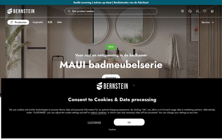 Screenshot of bernstein-badkamers.nl