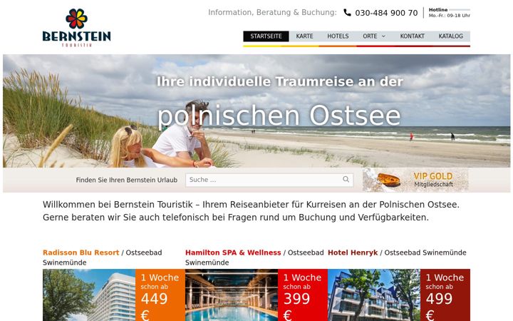 Екранна снимка на bernstein-touristik.de