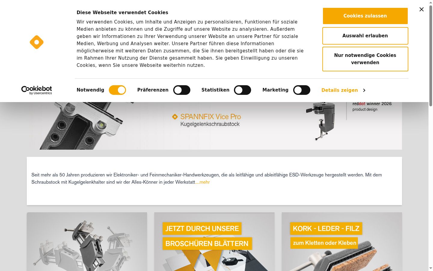 Screenshot of the consent banner shown before any interaction