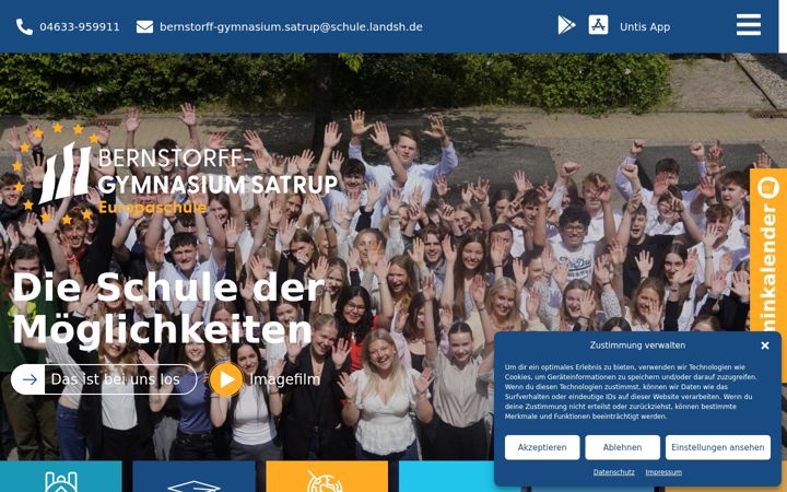 Screenshot of bernstorffgym.de