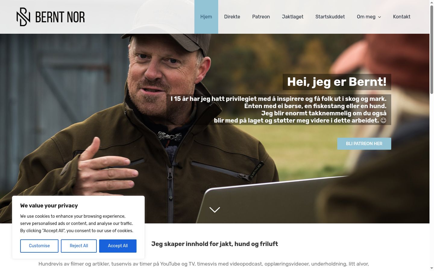 Screenshot des Einwilligungsbanners vor jeglicher Interaktion