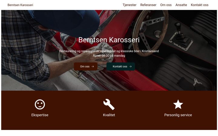 Screenshot of berntsenkarosseri.no