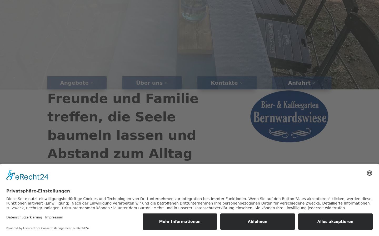 Screenshot des Einwilligungsbanners vor jeglicher Interaktion
