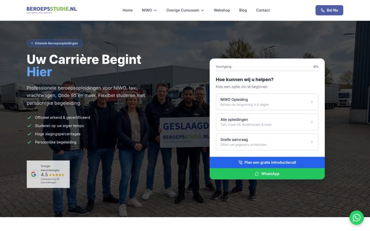 Screenshot of beroepsstudie.nl