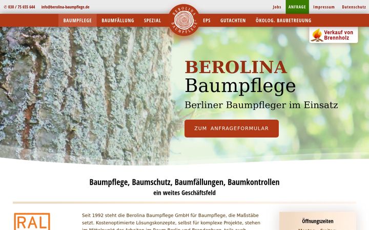 Zrzut ekranu berolina-baumpflege.de