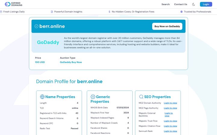 Screenshot of berr.online