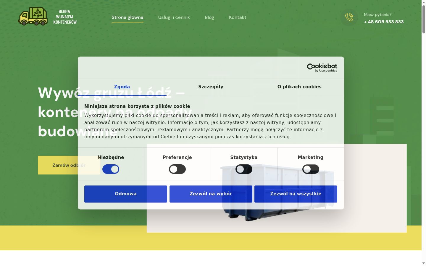 Screenshot tal-banner tal-kunsens muri qabel kwalunkwe interazzjoni