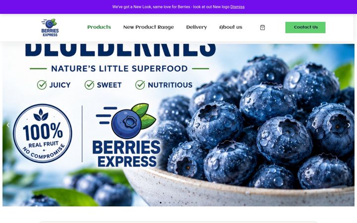 Ekraanipilt saidist berries-express.co.za