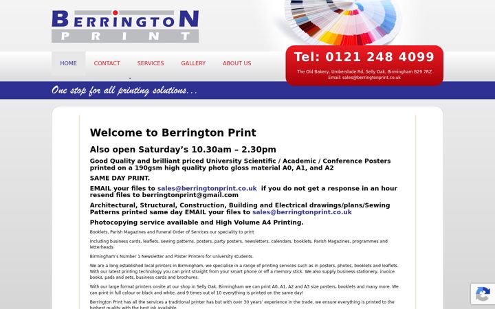 Screenshot ta' berringtonprint.co.uk