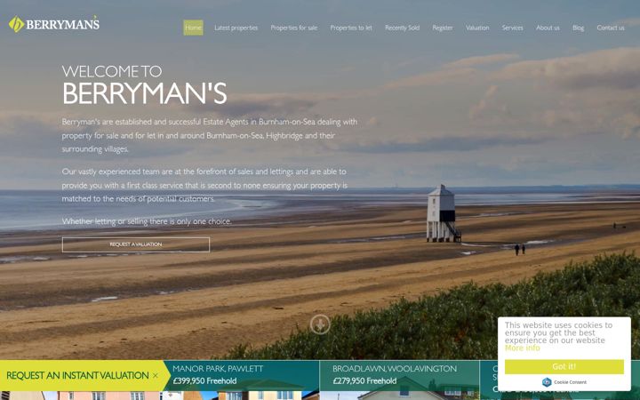 Screenshot of berrymansproperties.net