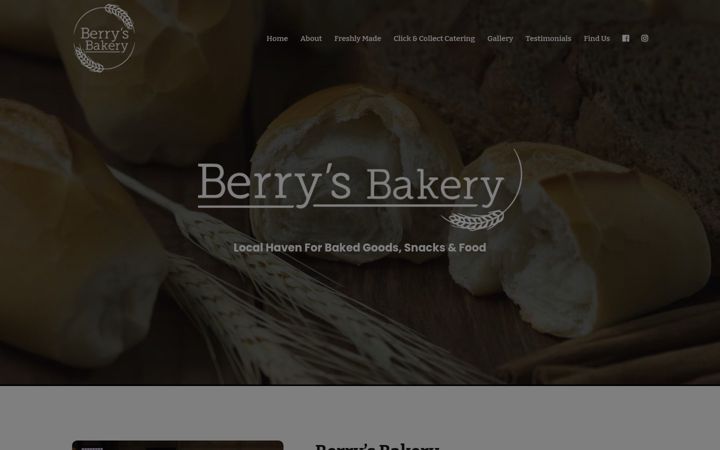 Screenshot of berrysbakerypreston.co.uk