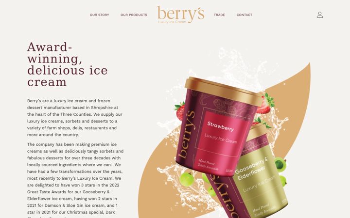 Screenshot of berrysicecream.co.uk