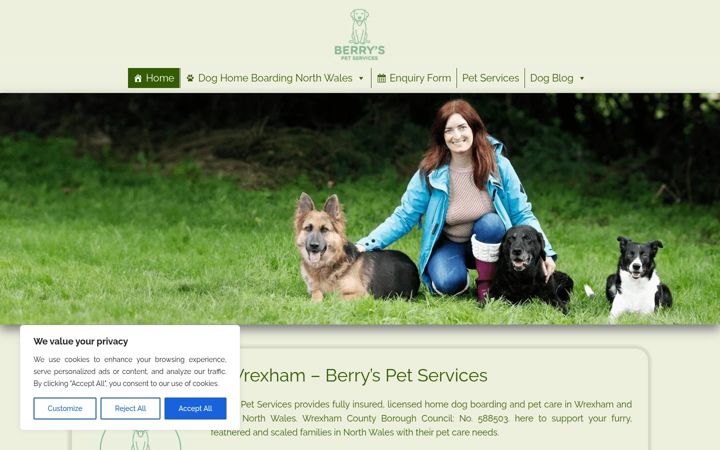 Screenshot of berryspetservices.co.uk