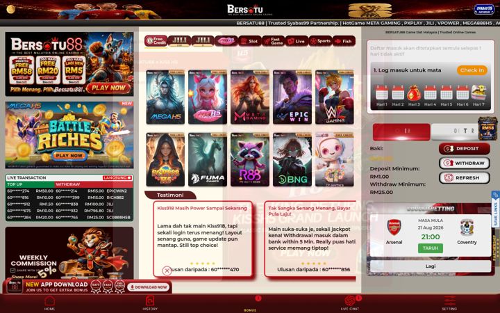 Screenshot of bersatu88.com