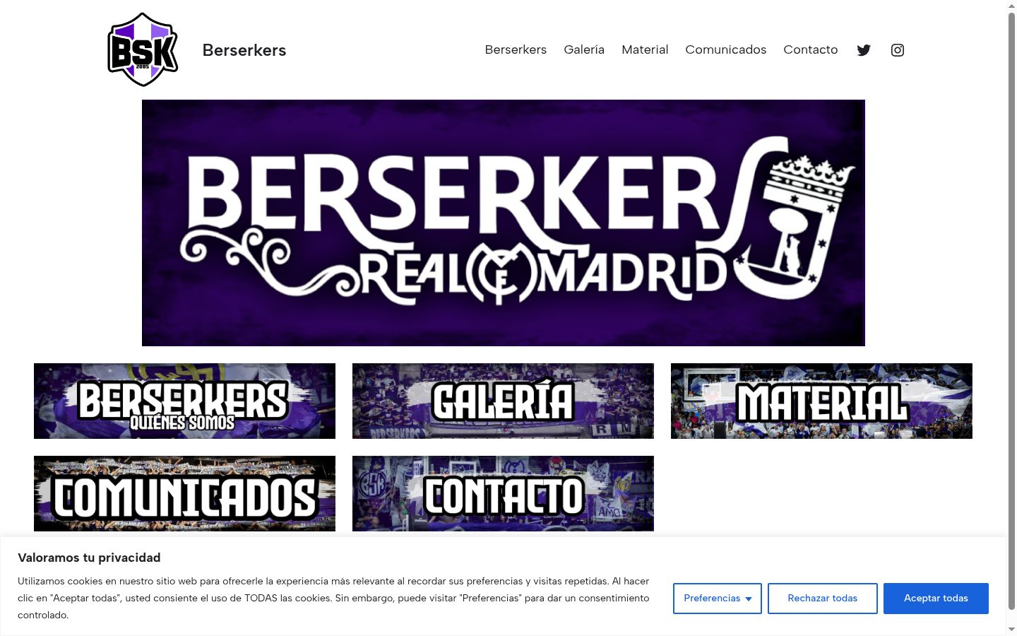 Screenshot del banner di consenso mostrato prima di qualsiasi interazione