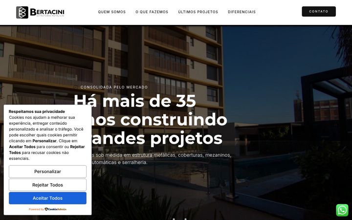 Screenshot of bertaciniestruturas.com.br