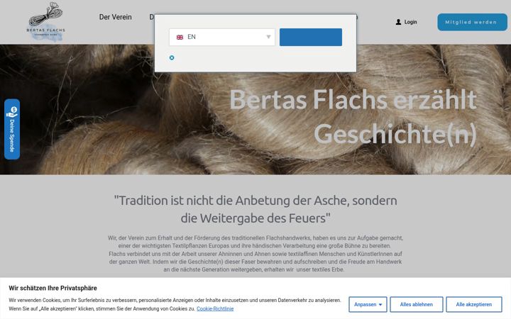 Screenshot of bertas-flachs.at