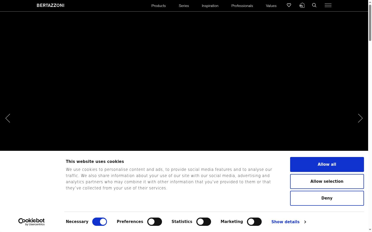 Screenshot del banner di consenso mostrato prima di qualsiasi interazione