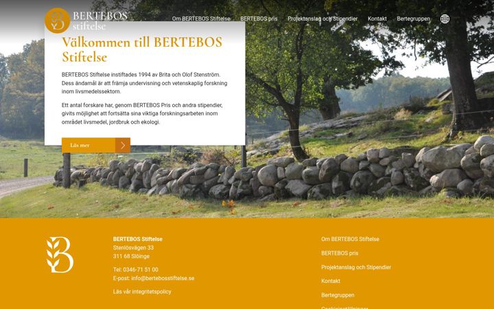 Screenshot of bertebosstiftelse.se