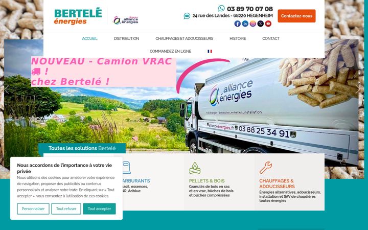 Captură de ecran a bertele.fr