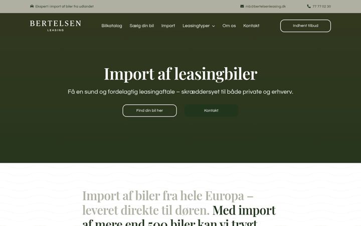 Screenshot of bertelsenleasing.dk