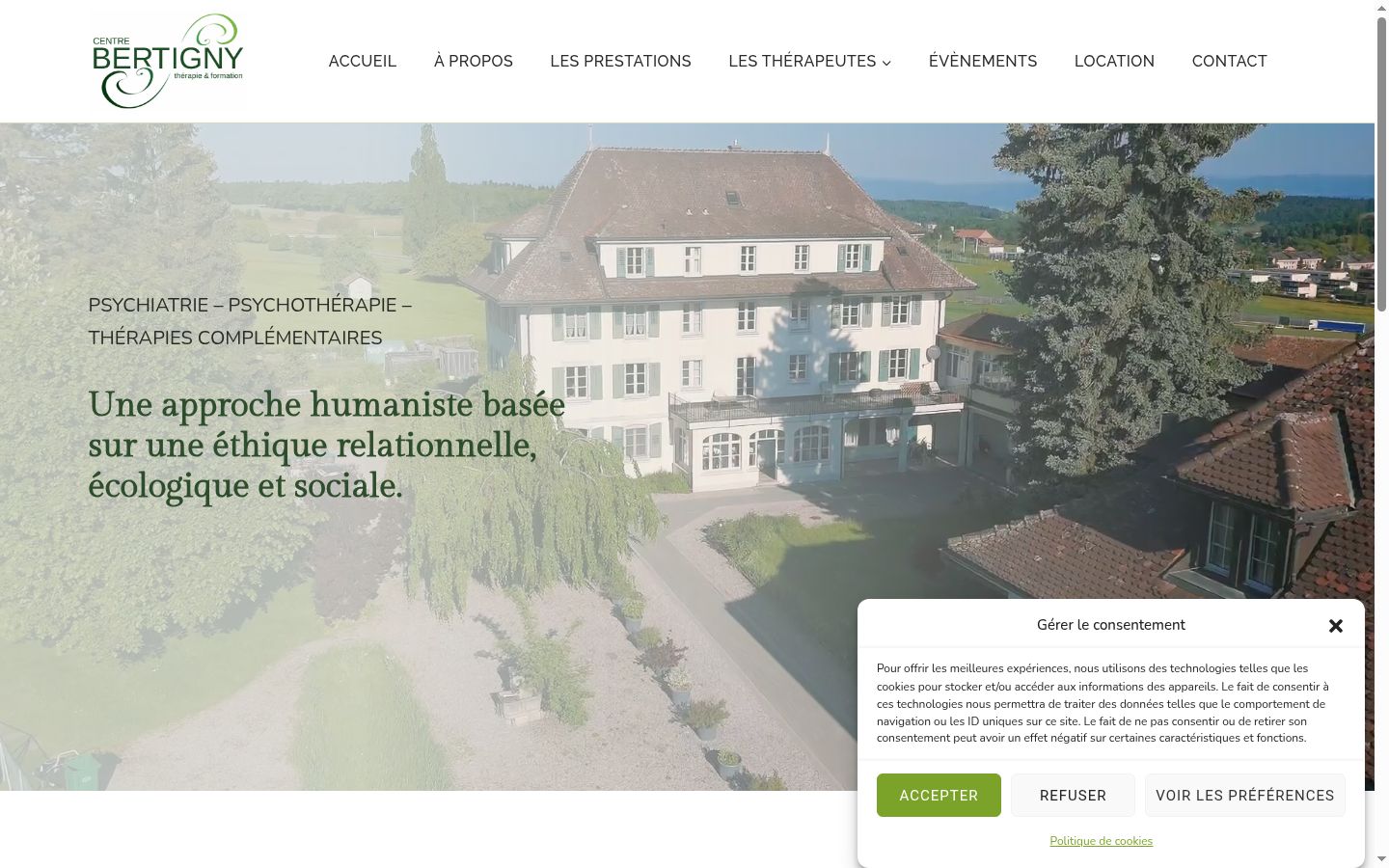 Screenshot of the consent banner shown before any interaction