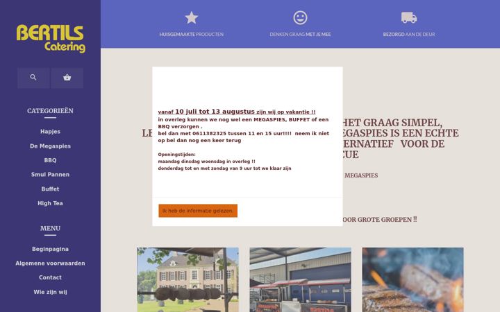 Zrzut ekranu bertilscatering.nl