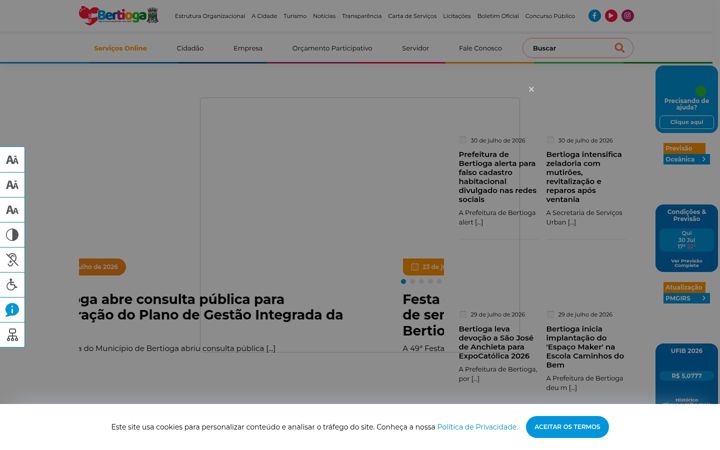 Screenshot of bertioga.sp.gov.br
