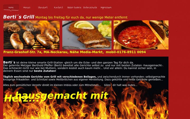 Screenshot of bertis-grill.de