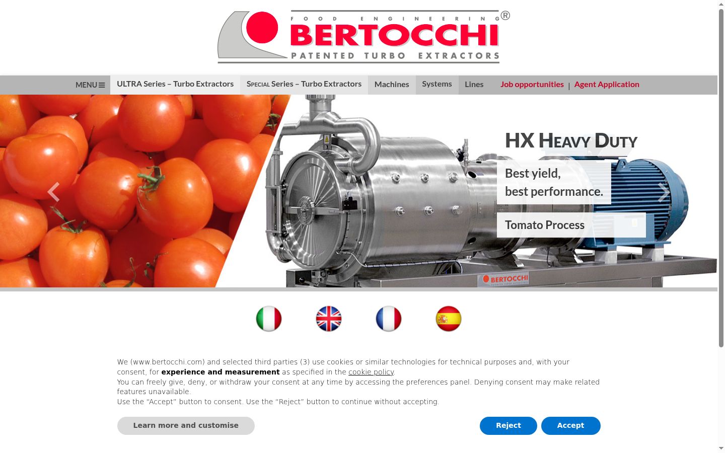 Screenshot del banner di consenso mostrato prima di qualsiasi interazione