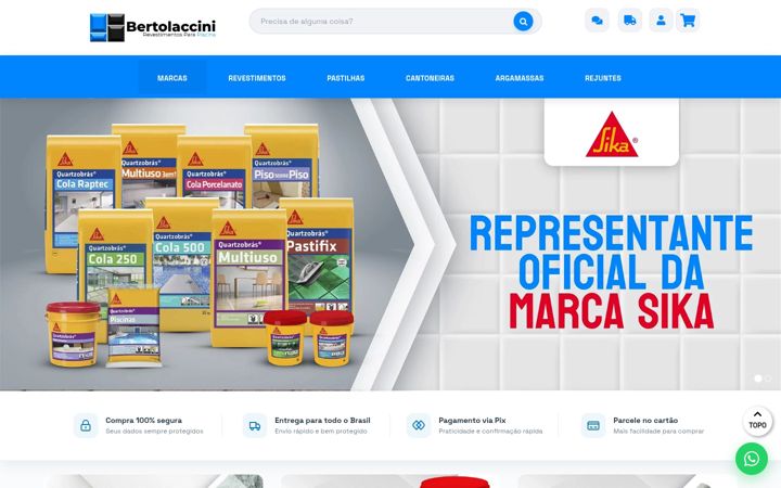 Screenshot stránky bertolaccini.com.br