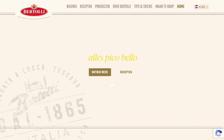 Screenshot of bertolli.nl