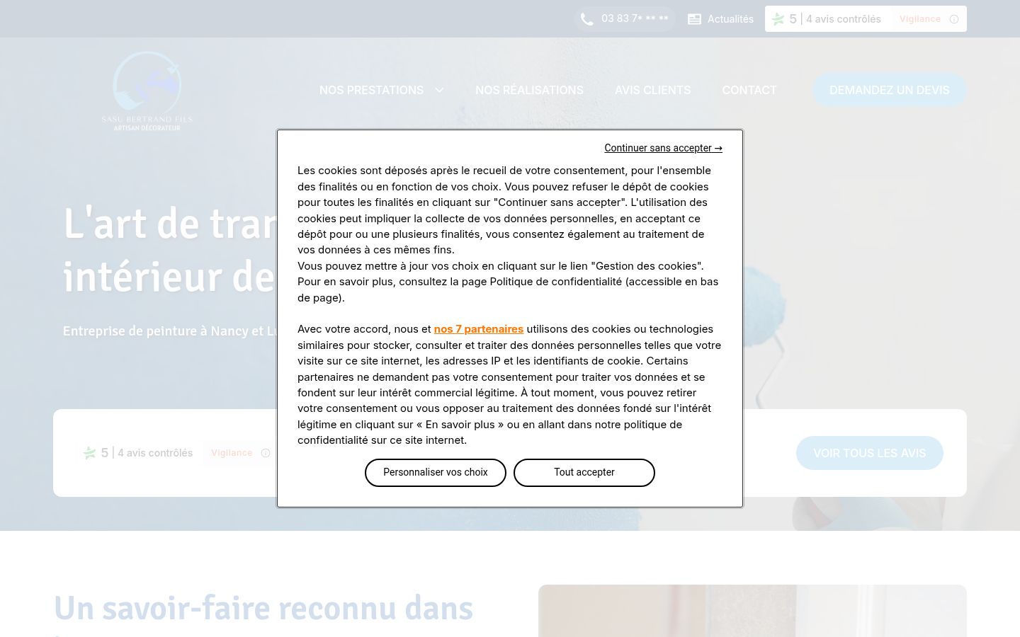 Screenshot van de toestemmingsbanner zoals getoond vóór enige interactie