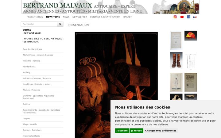 Snímek obrazovky bertrand-malvaux.fr
