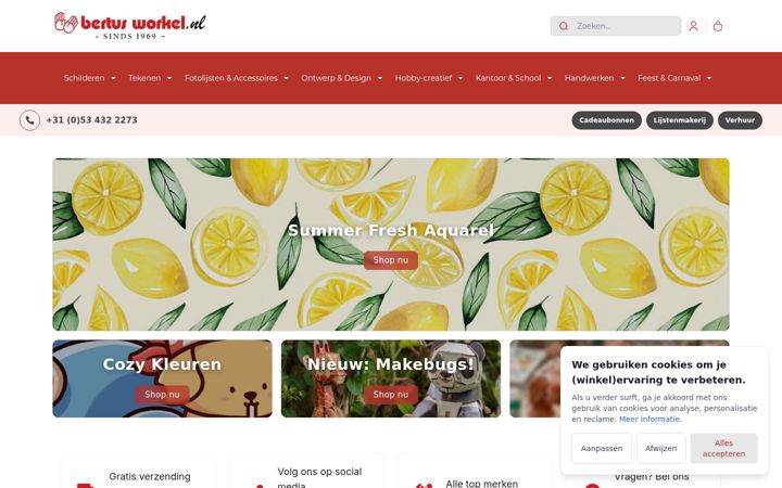 Screenshot stránky bertusworkel.nl