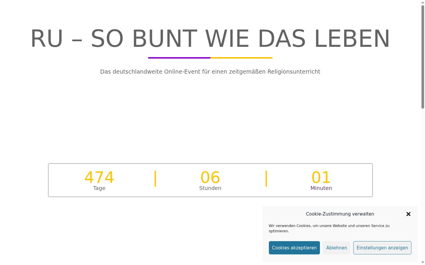 Screenshot des Einwilligungsbanners vor jeglicher Interaktion