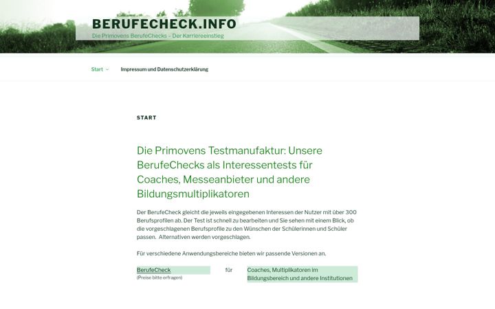 Screenshot of berufecheck.info