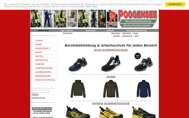Screenshot of berufs-bekleidung.info