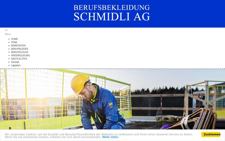 Screenshot of berufsbekleidung-schmidliag.ch