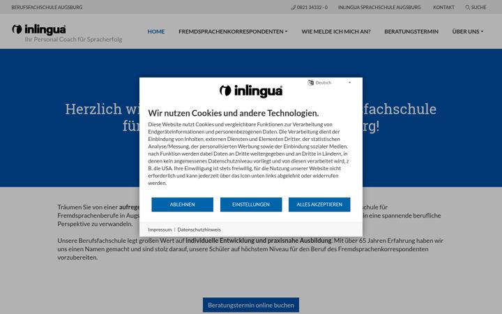 Screenshot of berufsfachschule-augsburg.de