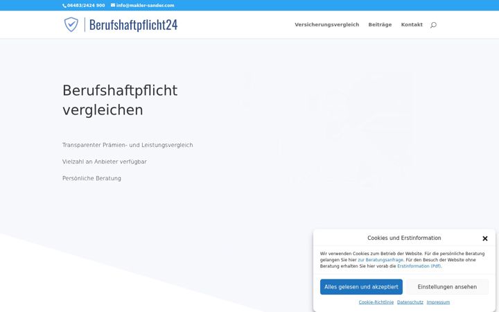 Screenshot of berufshaftpflicht24.com