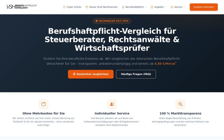 Screenshot of berufshaftpflichtvergleich.com